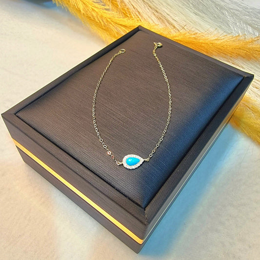 18K Pure Gold Fine Stone Bracelet