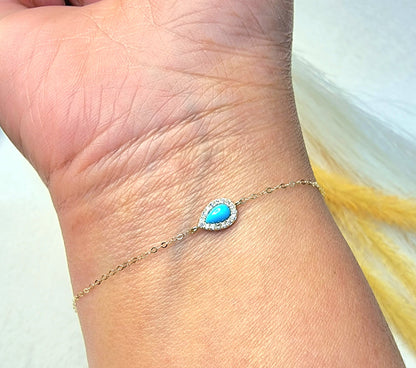 18K Pure Gold Fine Stone Bracelet