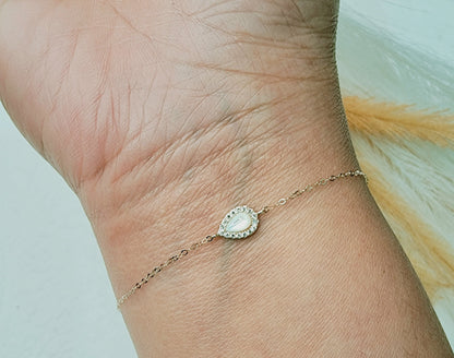 18K Pure Gold Fine Stone Bracelet