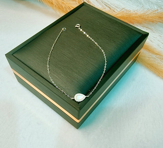 18K Pure Gold Fine Stone Bracelet