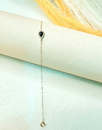 18K Pure Gold Fine Stone Bracelet