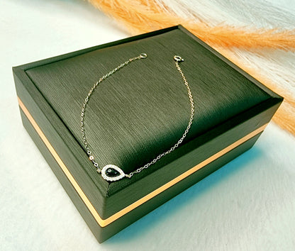 18K Pure Gold Fine Stone Bracelet