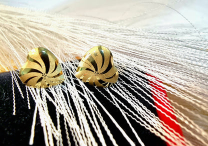 18K Pure Gold Heart Design Earrings