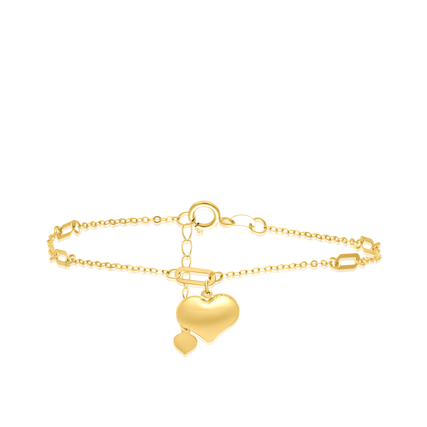 18K Pure Gold Heart Bracelet