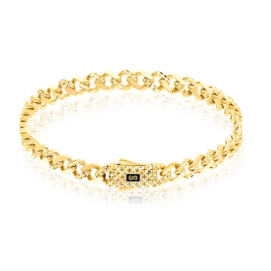 18K Pure Gold Elegant Linked Thick Bracelet