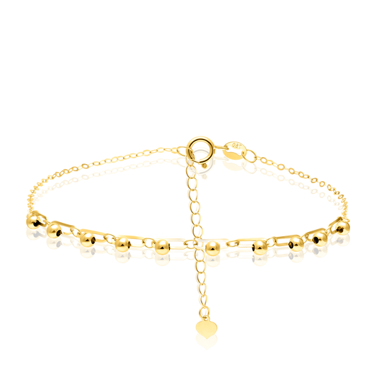 18K Pure Gold Linked Seed Bracelet