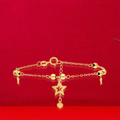 18K Pure Gold Star Seed Bracelet