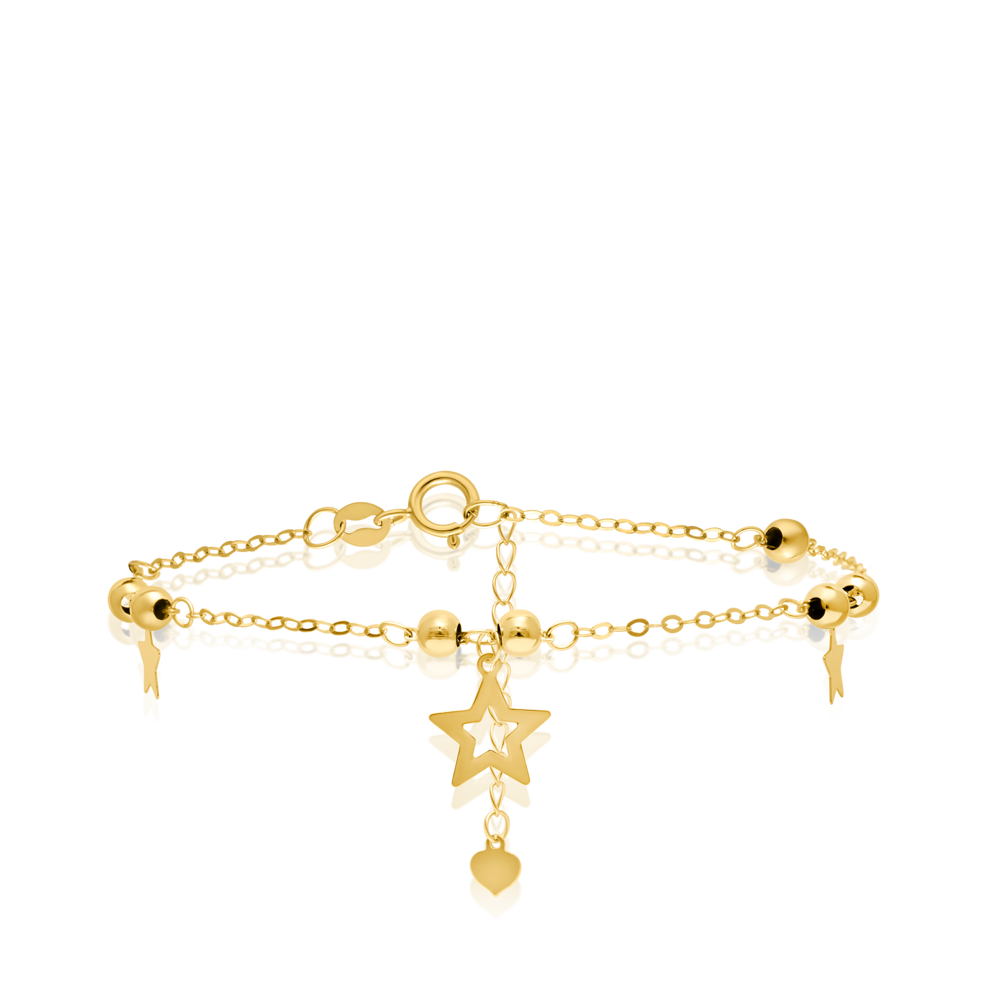 18K Pure Gold Star Seed Bracelet