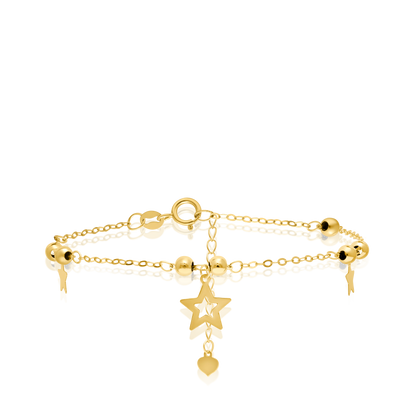 18K Pure Gold Star Seed Bracelet