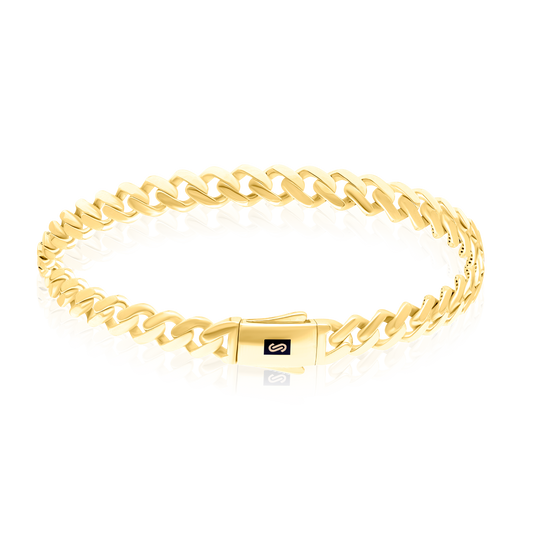 18K Pure Gold Elegant Linked Thick Bracelet
