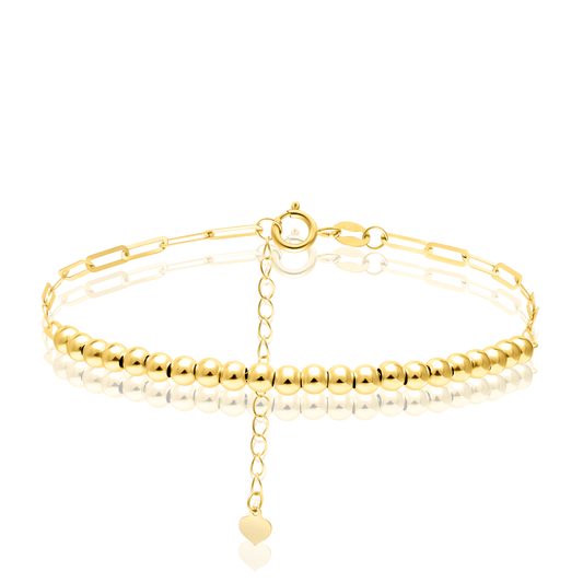 18K Pure Gold Linked Seed Bracelet
