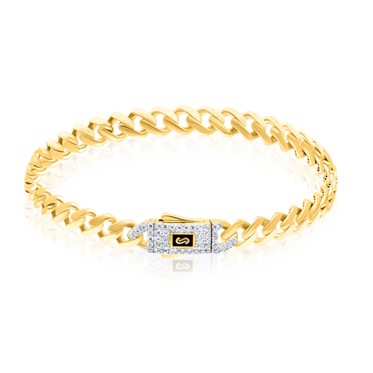 18K Pure Gold Elegant Linked Thick Bracelet