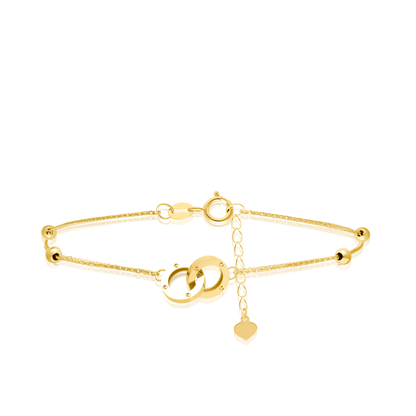 18K Pure Gold 2 Round Locked Seed Bracelet