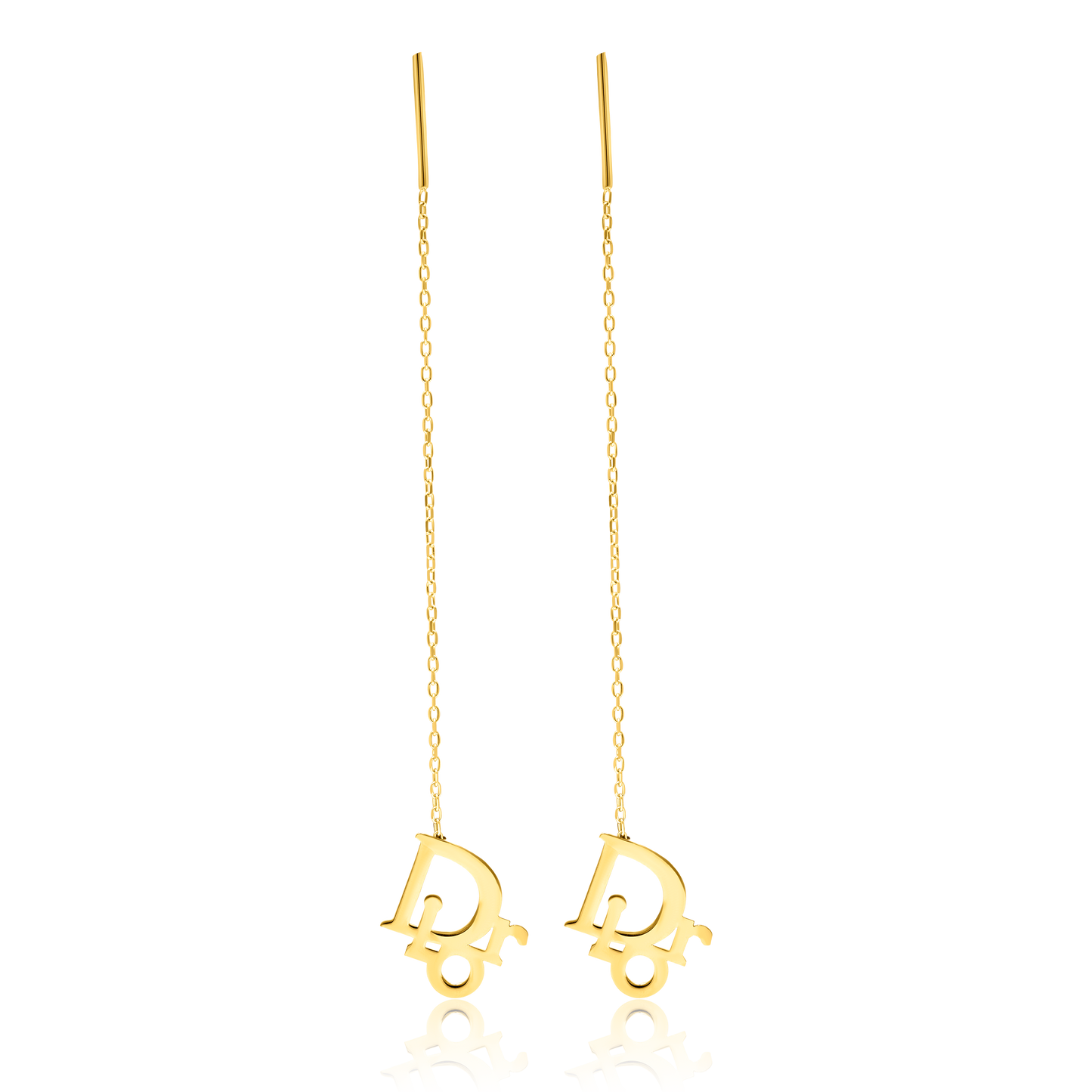 18K Pure Gold Hanging Elegant D.I.O.R Earring Set