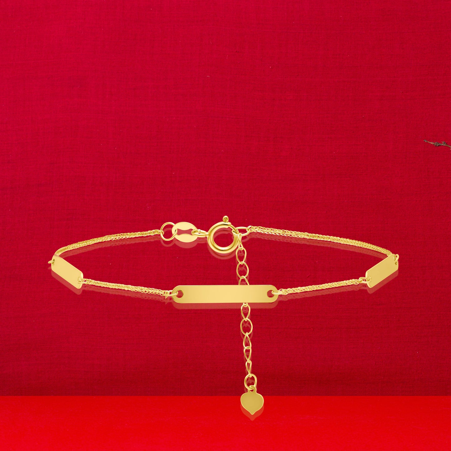 18K Pure Gold Long Linked Bracelet