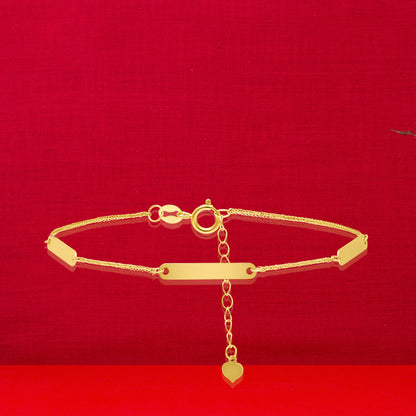 18K Pure Gold Long Linked Bracelet