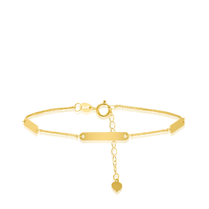 18K Pure Gold Long Linked Bracelet