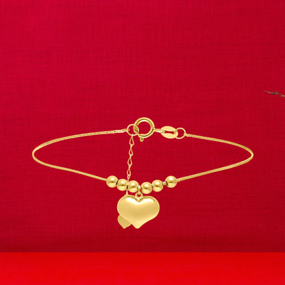 18K Pure Gold Seed Heart Bracelet