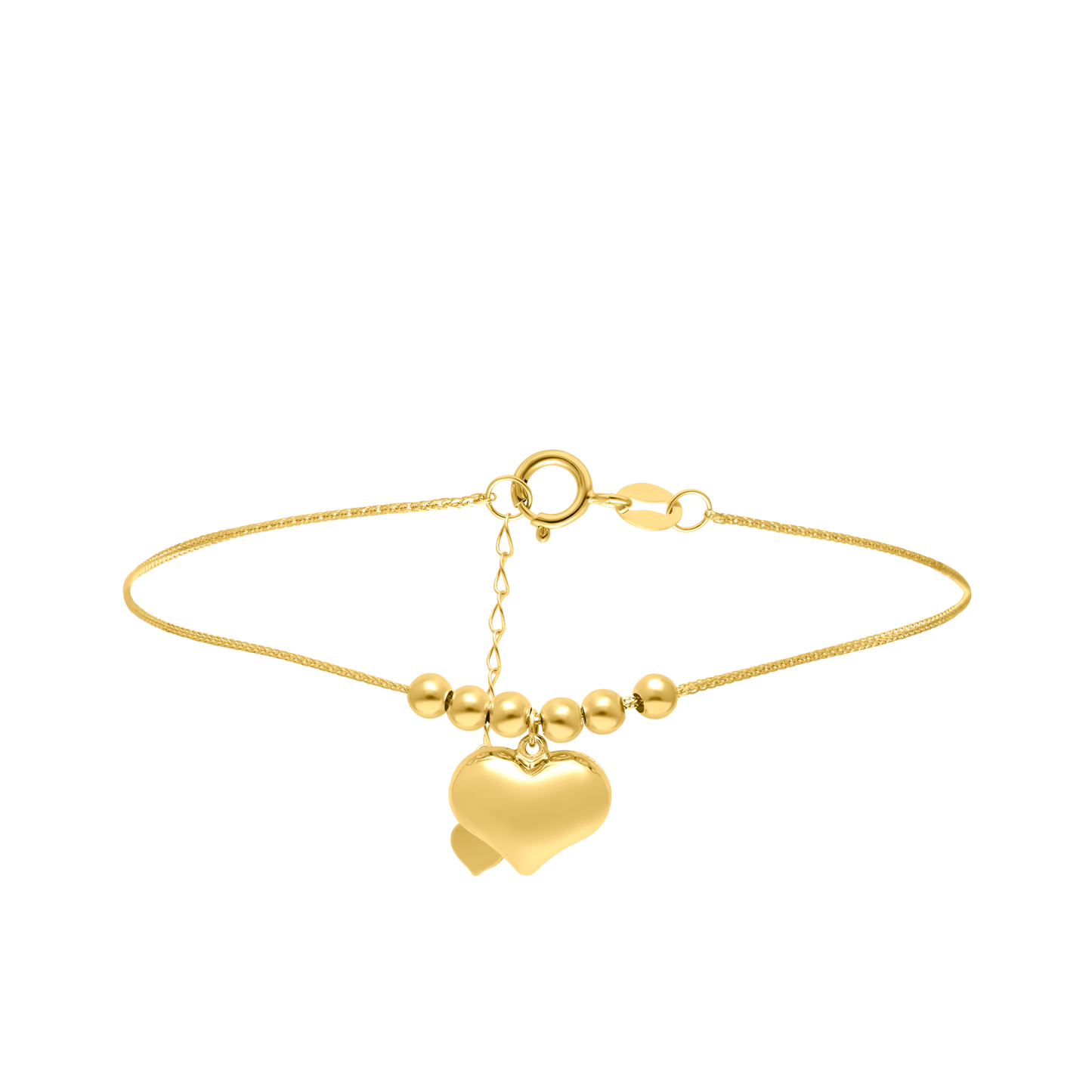 18K Pure Gold Seed Heart Bracelet