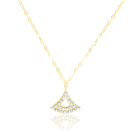 18K Pure Gold Stone Necklace