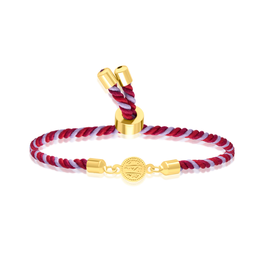 18K Pure Gold Multi Color Thread Coin Bracelet