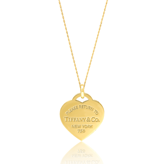 18K Pure Gold T.F Heart Jewelry Set