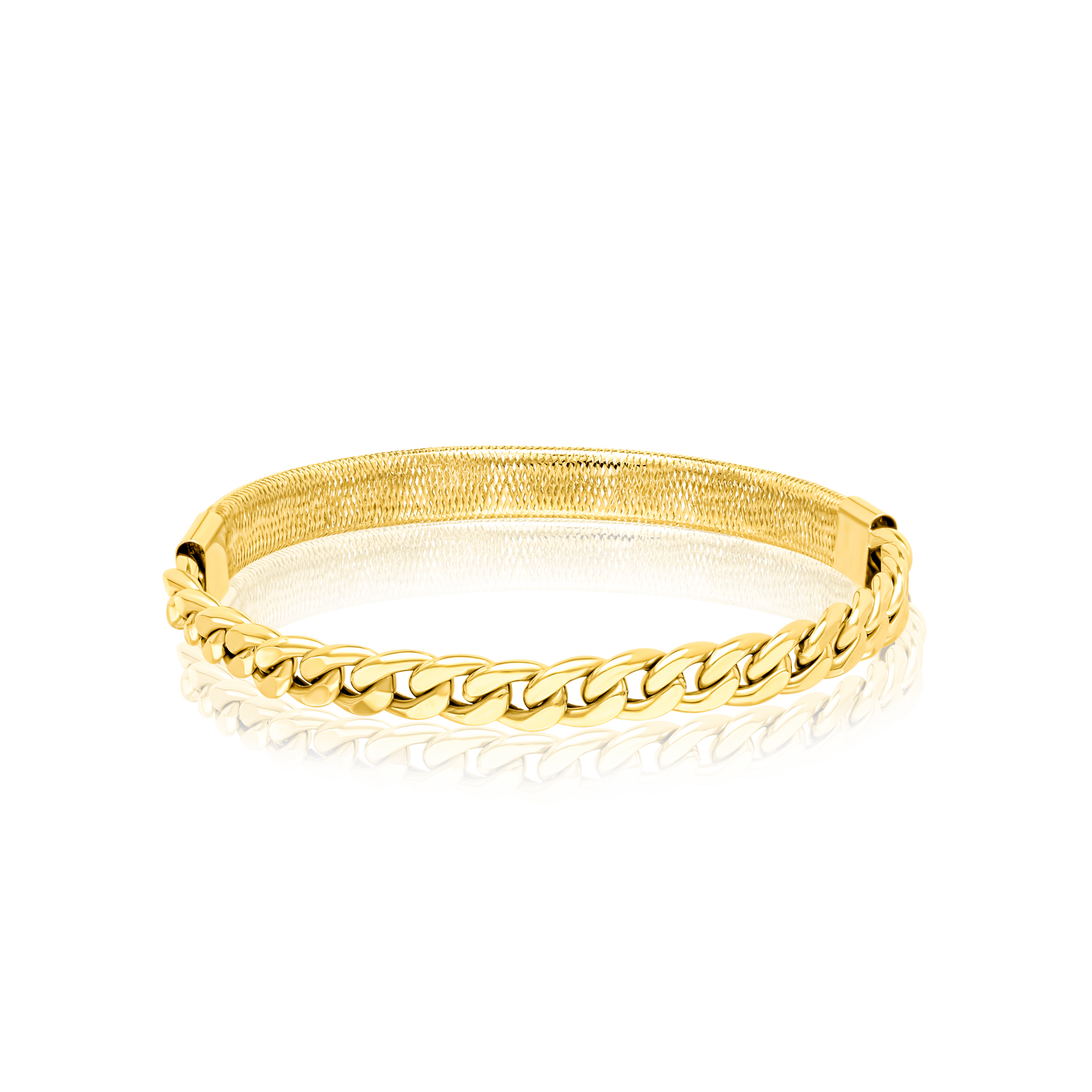 18K Pure Gold 3 Color Elastic Bangle Set