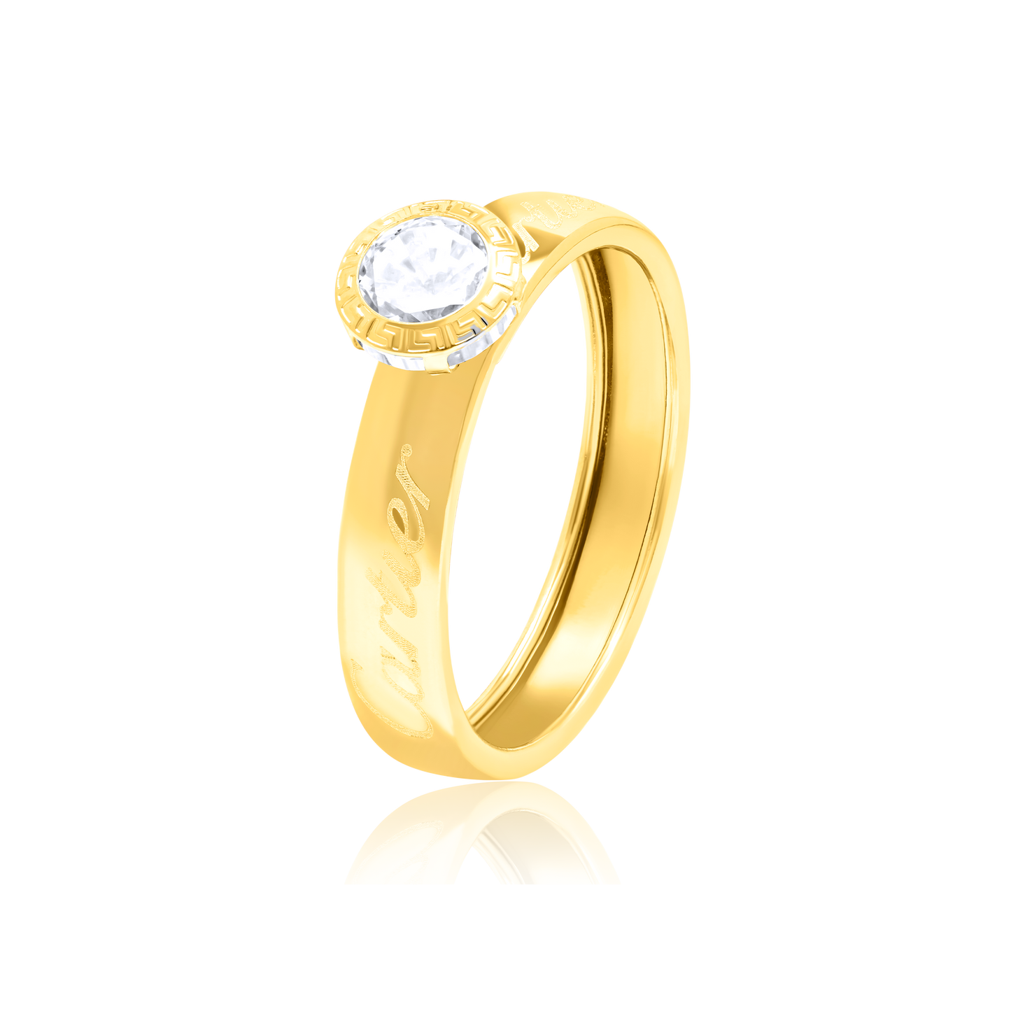 18K Pure Gold C.R Stone Ring