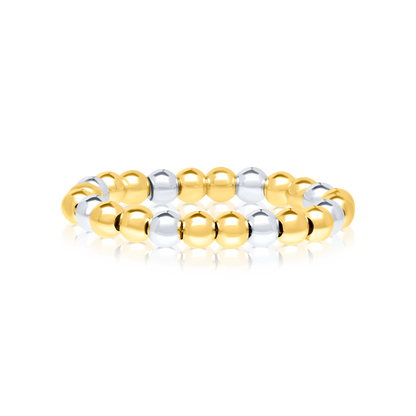 18K Pure Gold 2 Color Seed Ring