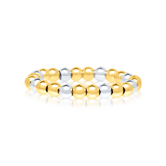 18K Pure Gold 2 Color Seed Ring