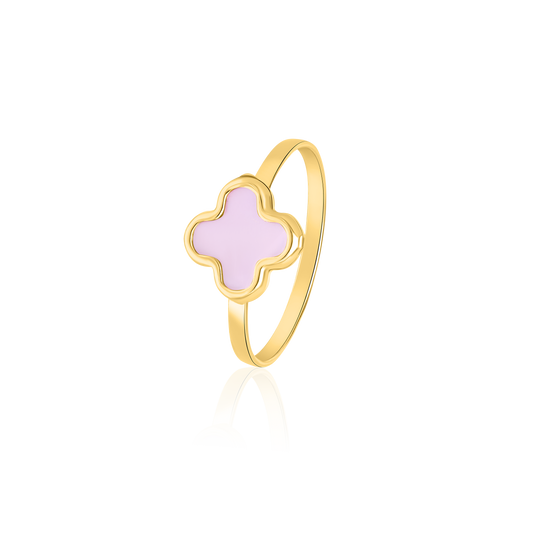 18K Pure Gold V.C Light Pink Ring