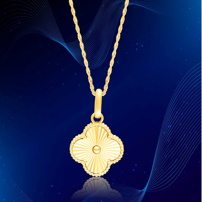 18K Pure Gold Flower Necklace