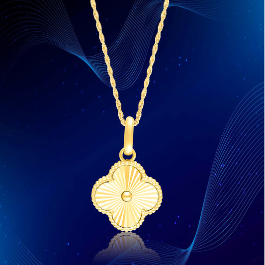 18K Pure Gold Flower Necklace