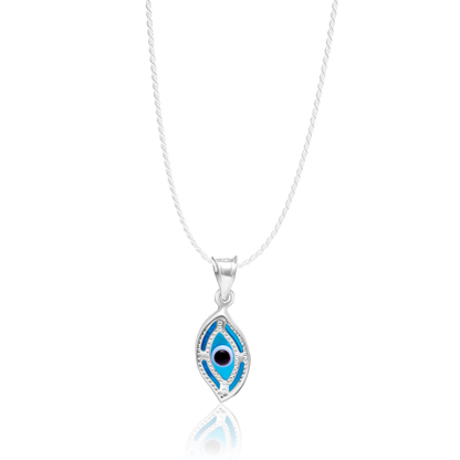 Real 925 Sterling Evil Eye Silver Necklace
