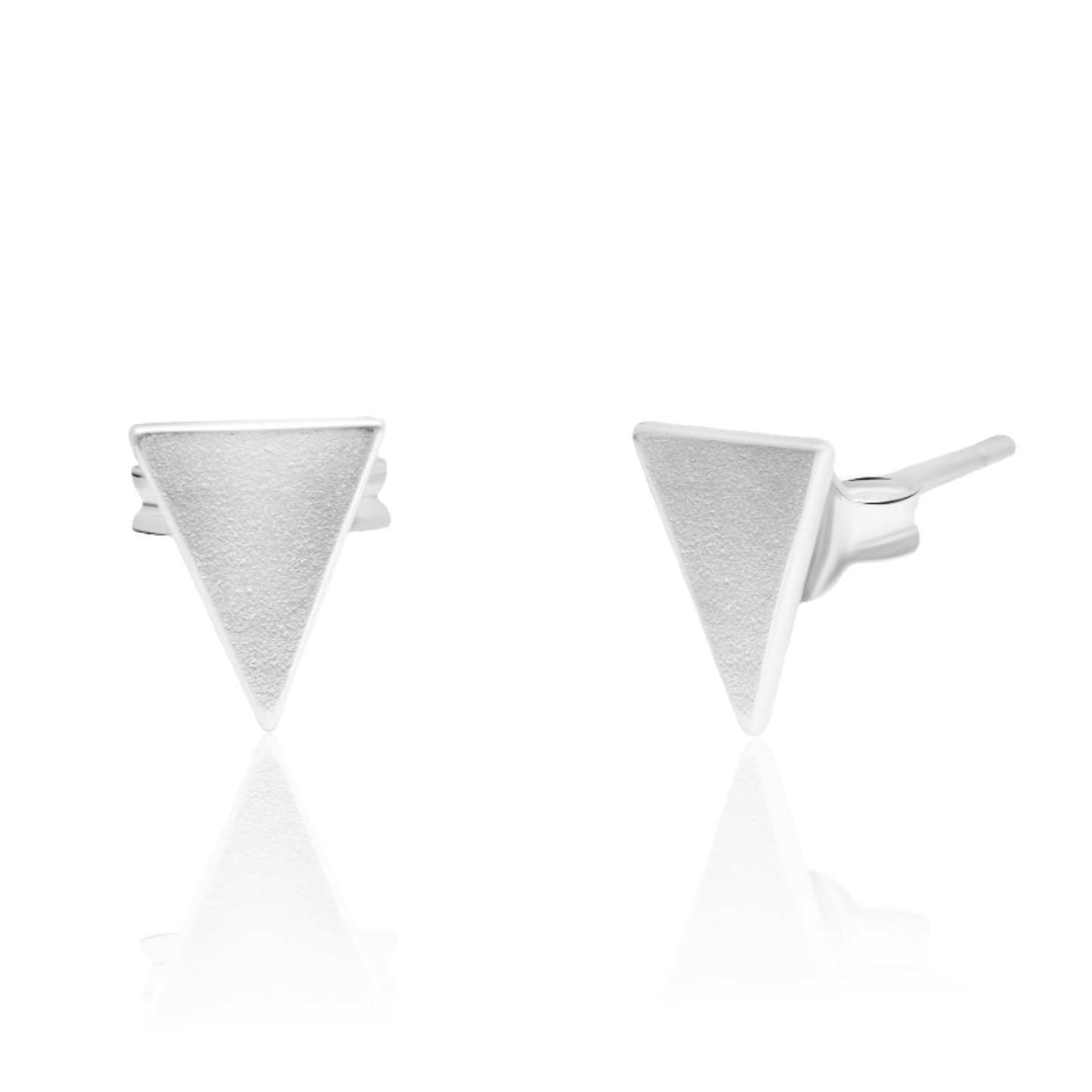 Real 925 Sterling Triangle Silver Earring Set