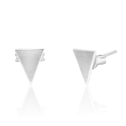 Real 925 Sterling Triangle Silver Earring Set