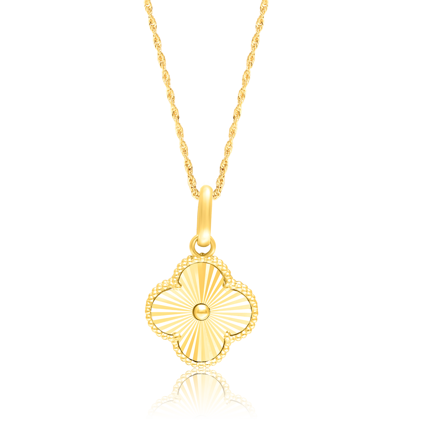18K Pure Gold Flower Necklace