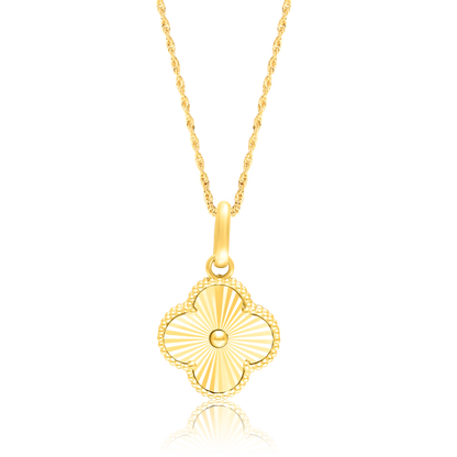 18K Pure Gold Flower Necklace