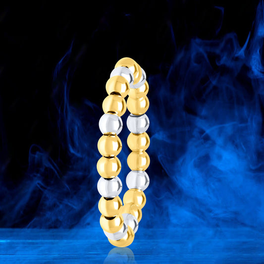 18K Pure Gold 2 Color Seed Ring