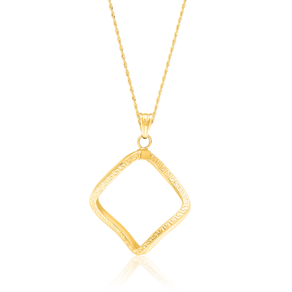 18K Pure Gold Twisted Square Jewelry Set