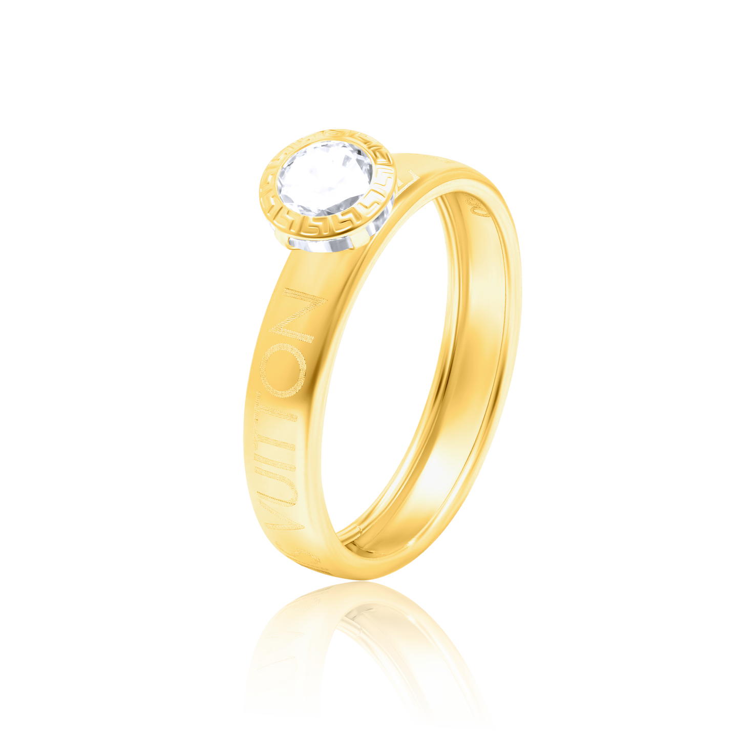 18K Pure Gold Stone Ring