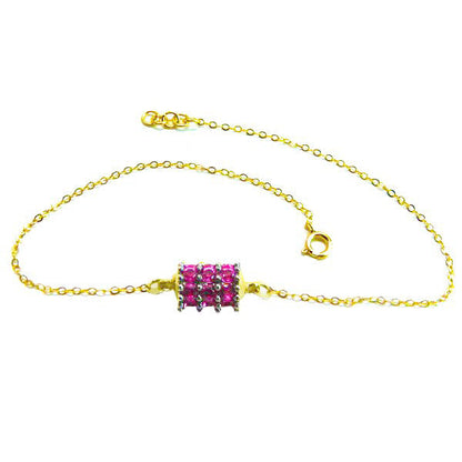 18K Pure Gold Pink Bracelet