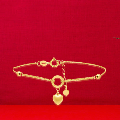 18K Pure Gold Heart Seed Bracelet