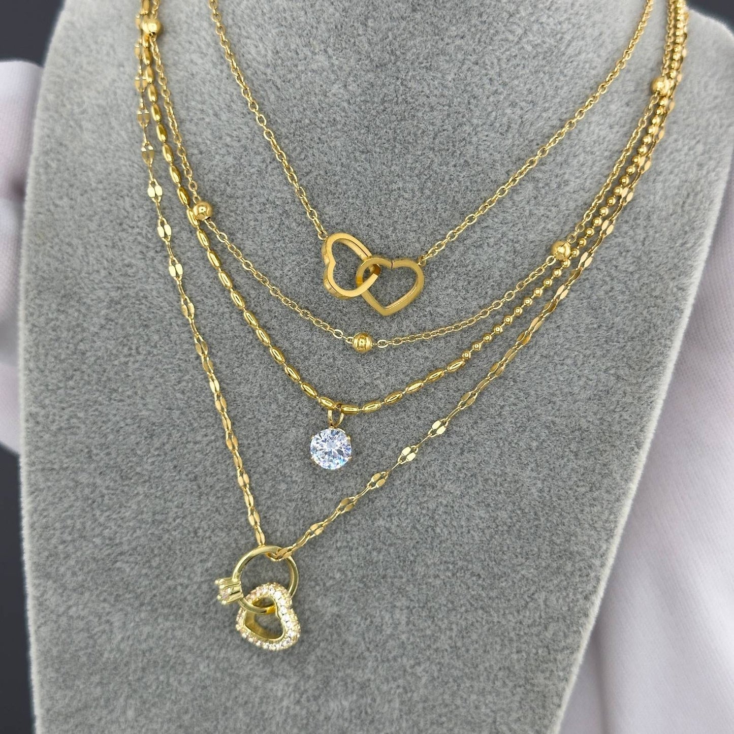 Necklace, 18K Gold Plated Steel