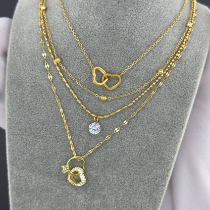 Necklace, 18K Gold Plated Steel