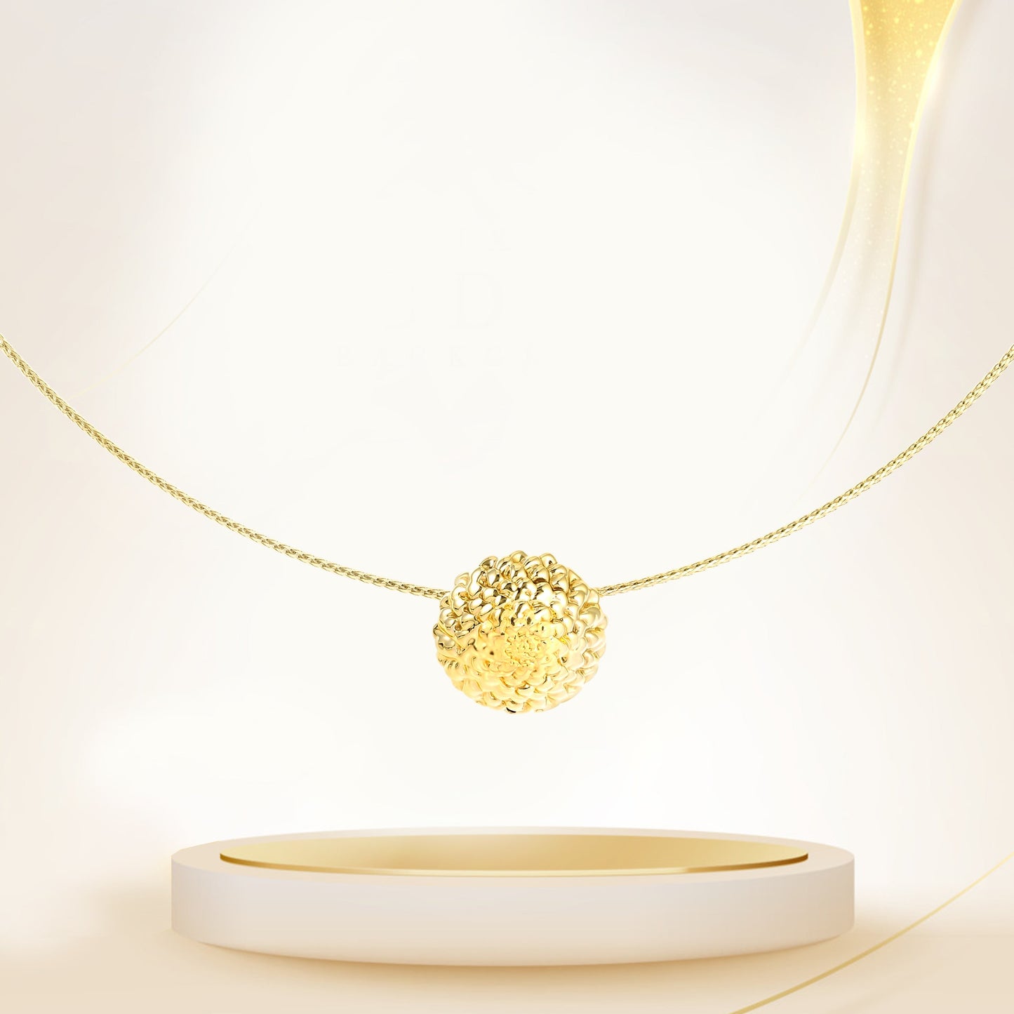 18K Pure Gold Flower Necklace