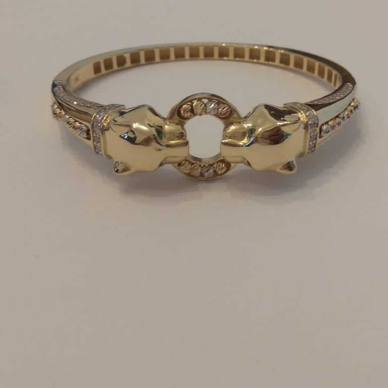18K Pure Gold Elegant Panther Bangle