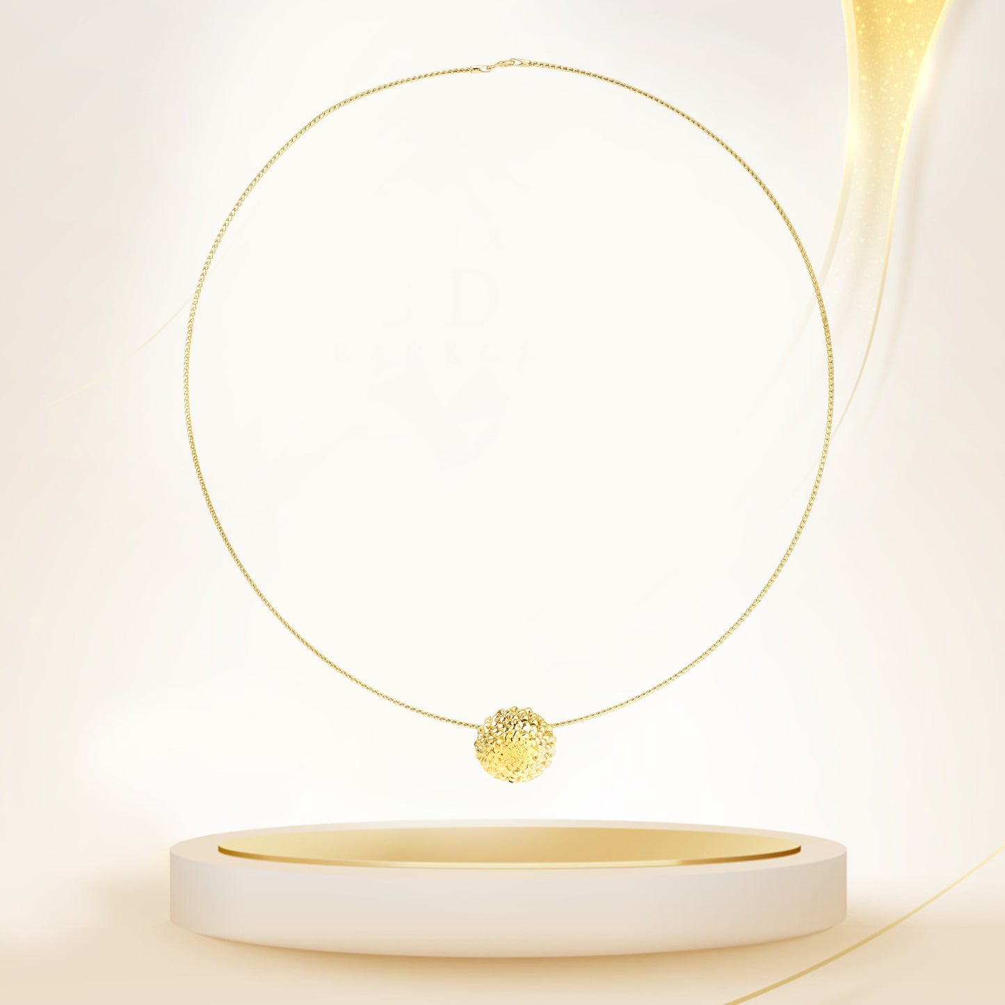 18K Pure Gold Flower Necklace