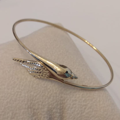 18K Pure Gold Bird Design Bangle