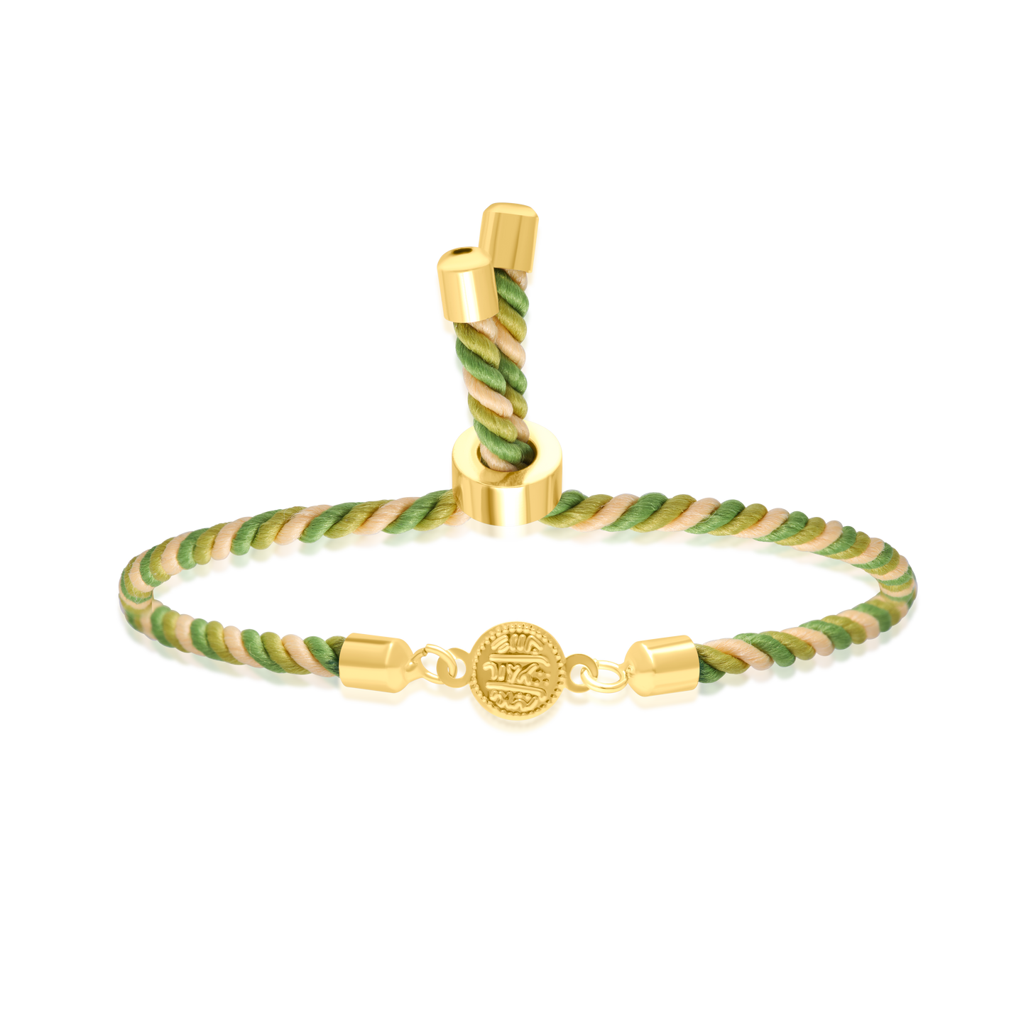 18K Pure Gold Multi Color Thread Coin Bracelet